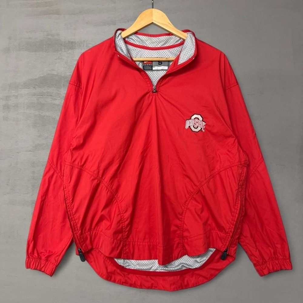 Nike Ohio State Windbreaker Red Quarter Zip Pullover Small